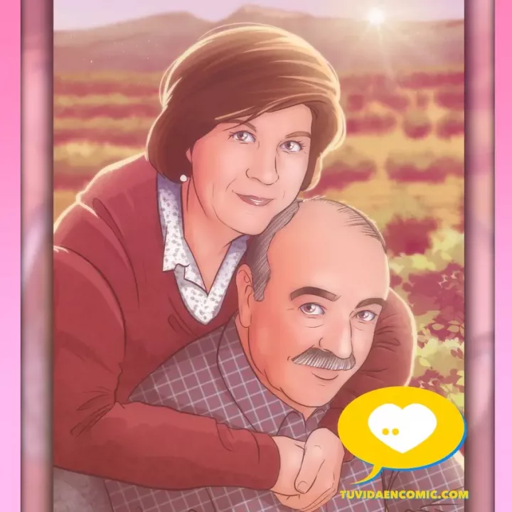 Tu Vida en Cómic - regalo de aniversario - regalo para bodas de oro - regalo de bodas de oro - 50 aniversario - Ilustración personalizada - Caricatura personalizada - Retrato personalizado - 2