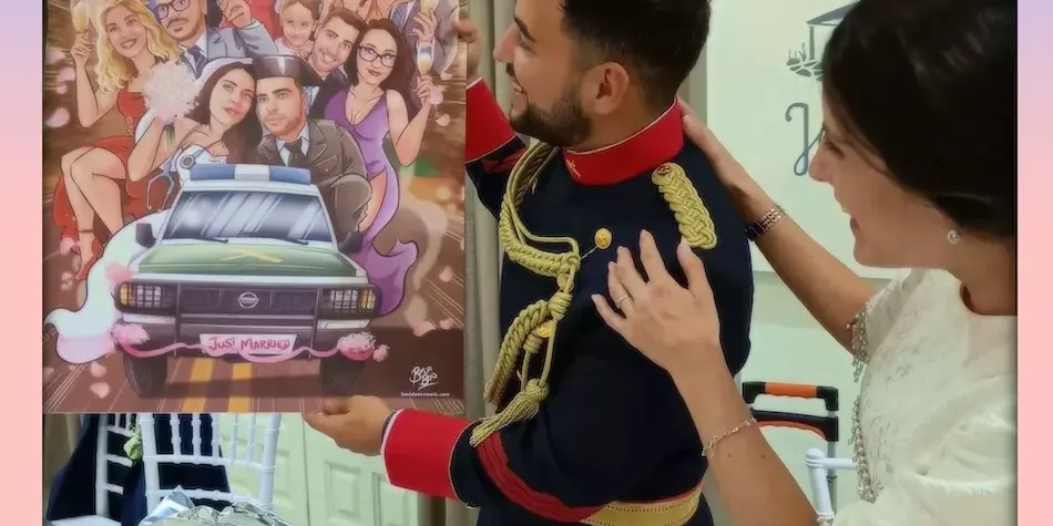 Si buscas qué regalar en una boda ilustraciones personalizadas caricaturas regalo de boda original tu vida en cómic regalo original regalo boda regalo de bodas Testimonio