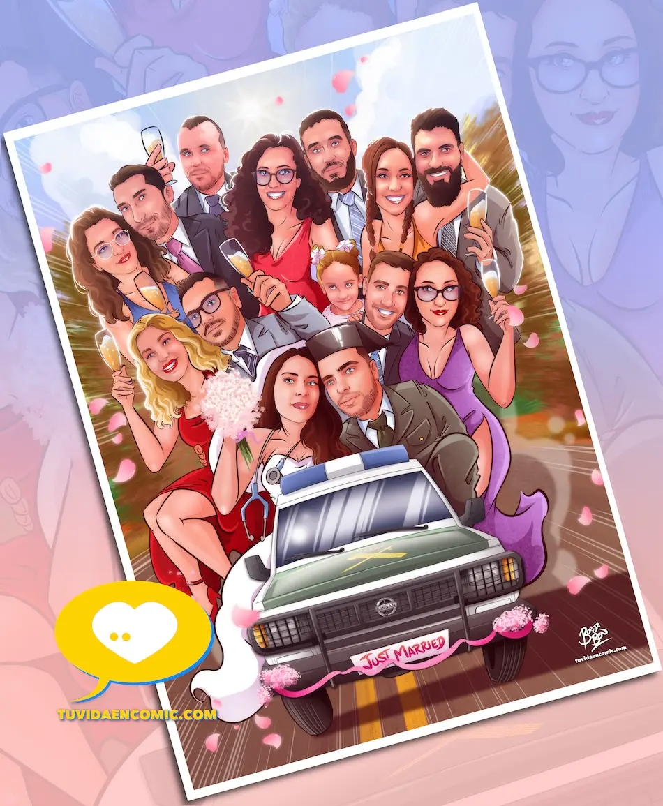 Si buscas qué regalar en una boda ilustraciones personalizadas caricaturas regalo de boda original tu vida en cómic regalo original regalo boda regalo de bodas