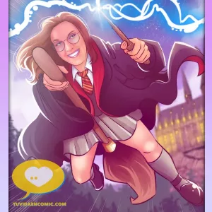 Ilustración personalizada inspirada en Harry Potter - caricatura personalizada - tuvidaencomic.com - Regalo personalizado - regalo de cumpleaños