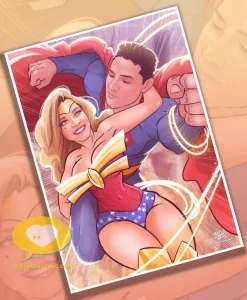 Regalo de San Valentín - Qué regalar de San Valentín - regalo de san valentin para mi novio - Ilustración personalizada amor y superhéroes - caricatura - regalos románticos