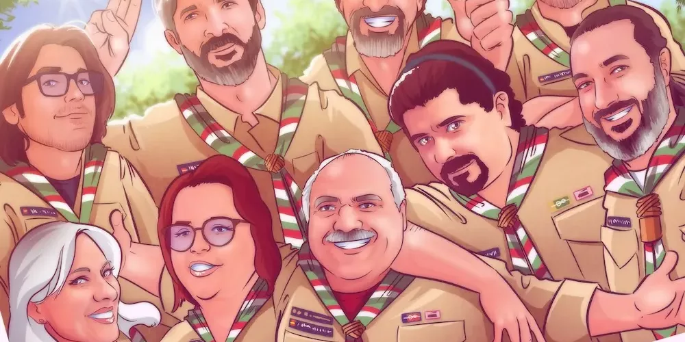 Ilustración personalizada grupal – Caricatura de grupo Scout Tomahawk Alcorcón – Regalos personalizados – Regalo para el profesor Ilustración personalizada grupal – Caricatura de grupo Scout Tomahawk Alcorcón - Regalos personalizados - Regalo para el profesor