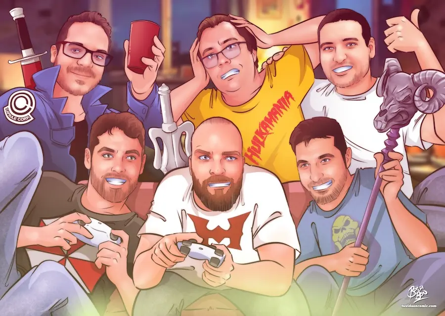 Ilustración personalizada grupal - caricatura de grupo - regalo para mis amigos - regalo para amigo - regalo para mejor amigo - tuvidaencomic.com