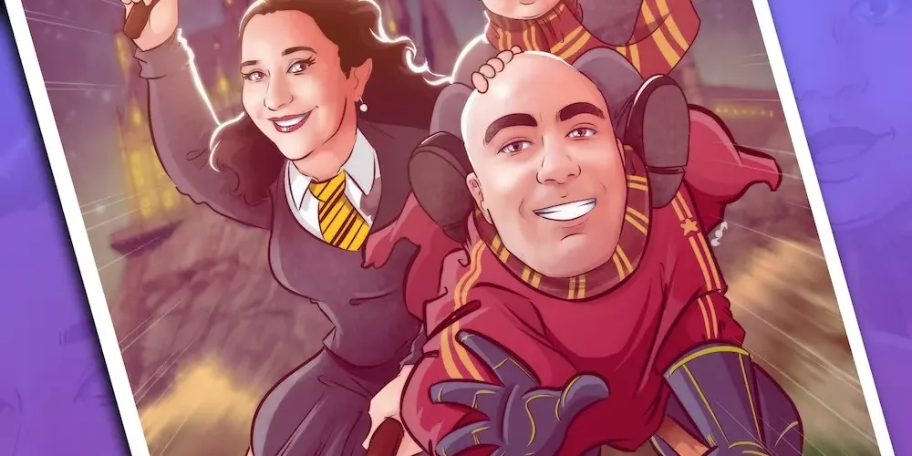¿Qué le puedo regalar a alguien que le gusta Harry Potter? Una Caricatura personalizada inspirada en Harry Potter – Regalos originales – Regalo del día del Padre - tuvidaencomic.com
