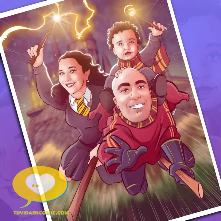 ¿Qué le puedo regalar a alguien que le gusta Harry Potter? Una Caricatura personalizada inspirada en Harry Potter – Regalos originales – Regalo del día del Padre - tuvidaencomic.com