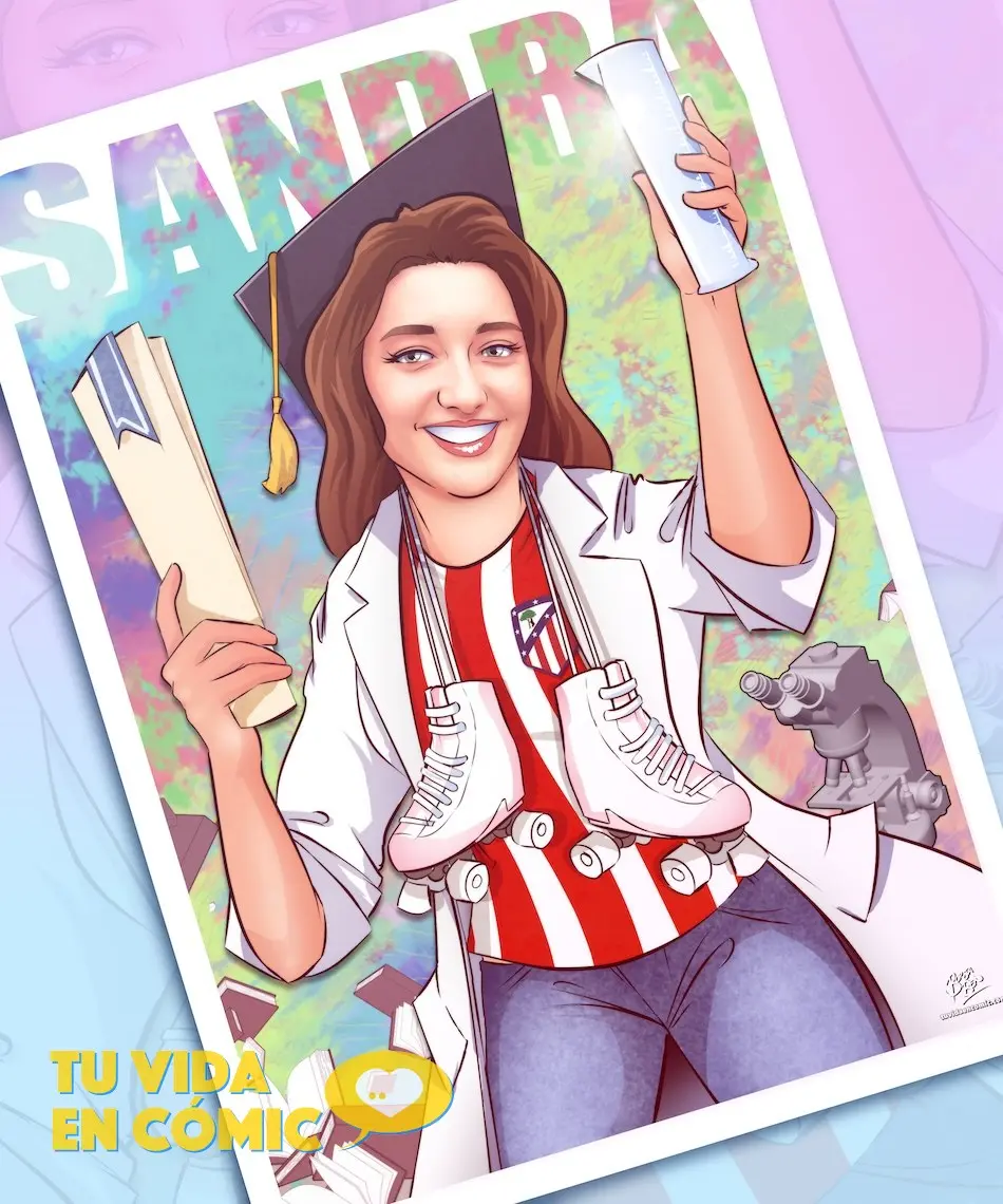 El mejor regalo de graduación - Ilustración personalizada - caricatura personalizada - regalo original - regalo personalizado - Tu Vida en Cómic 1