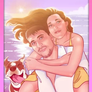 El perfecto regalo para mi novia - regalo para mi novio - ilustración personalizada romántica - tu vida en cómic