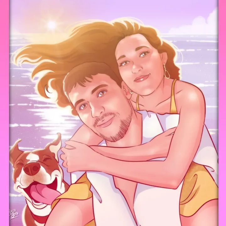 El perfecto regalo para mi novia - regalo para mi novio - ilustración personalizada romántica - tu vida en cómic
