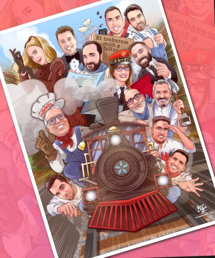 Regalo para compañero de trabajo – Regalo de jubilación – Regalo de empresa – RRHH – Caricaturista Valencia – Borja Ben – Caricatura de grupo Regalo para compañero de trabajo - Regalo de jubilación - Regalo de empresa - RRHH - Caricaturista Valencia - Borja Ben - Caricatura de grupo