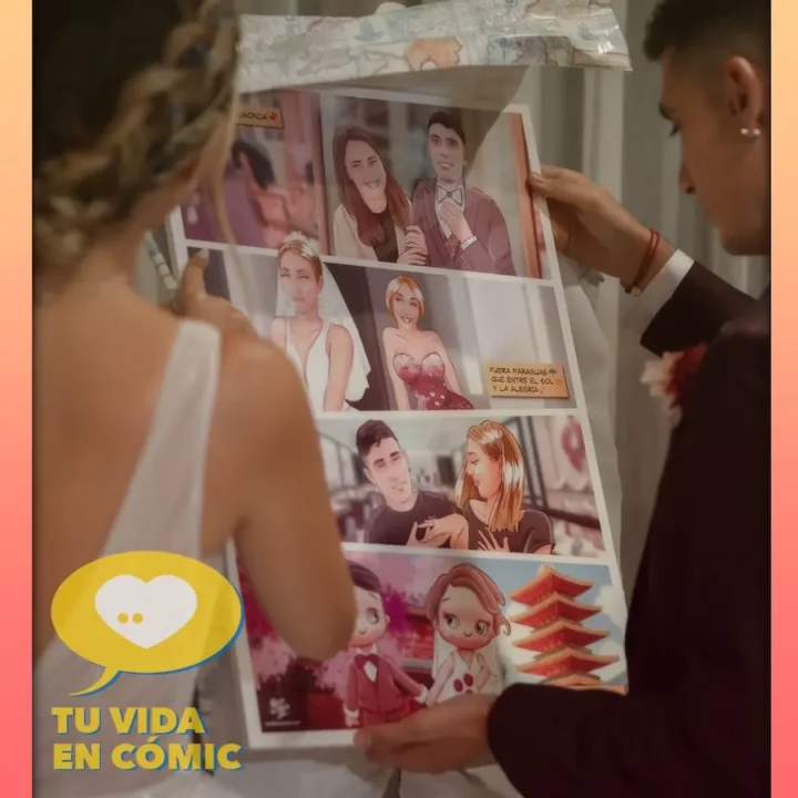 Unboxing - El Perfecto Regalo de boda para mis pareja nuestra historia de amor en cómic personalizado - Regalo de boda para mi novia - Caricaturista Valencia - Tu Vida en Cómic 4