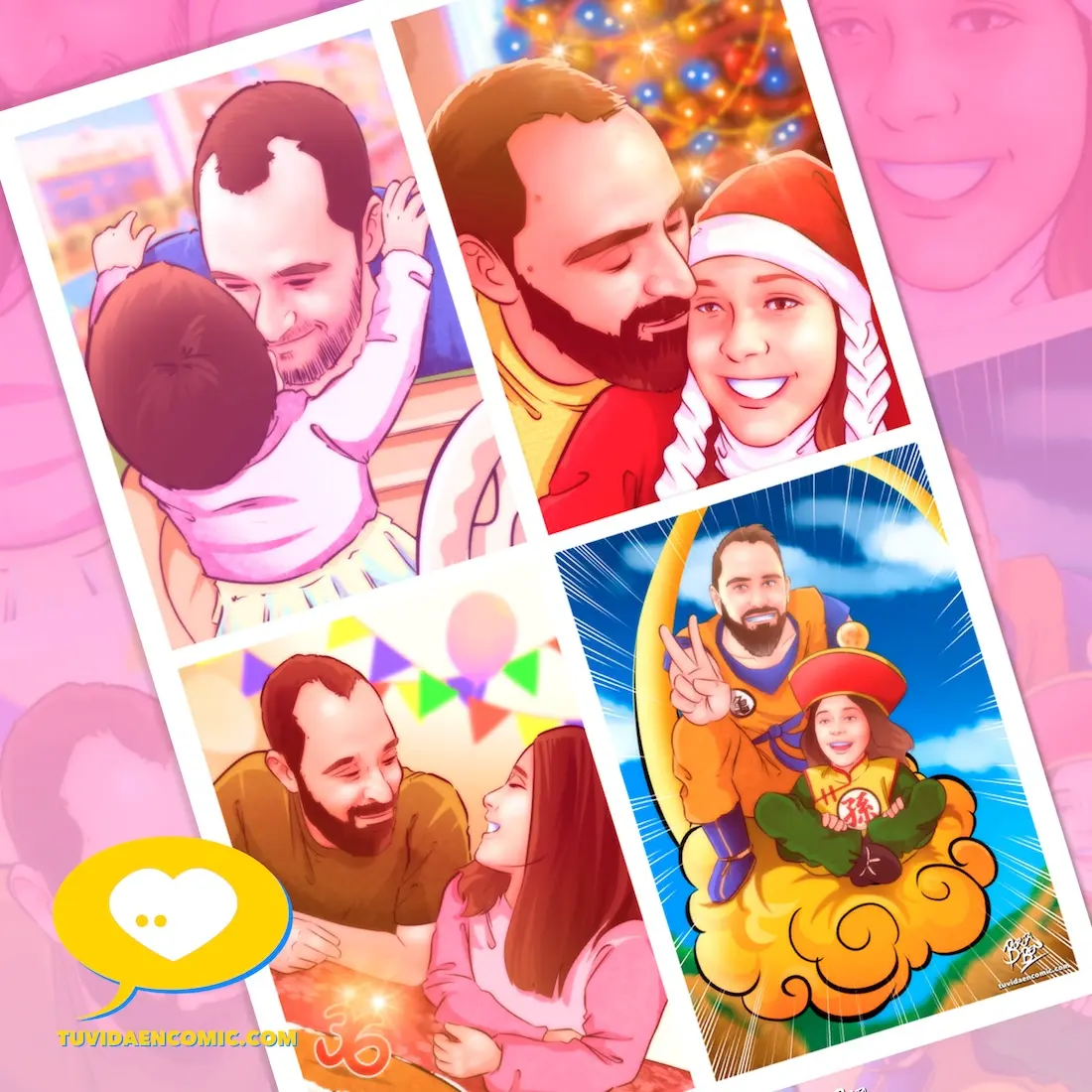 Cómic Personalizado para el Día del Padre | Regalos Únicos para Papá - Tu Vida en Cómic - ilustraciones personalizadas