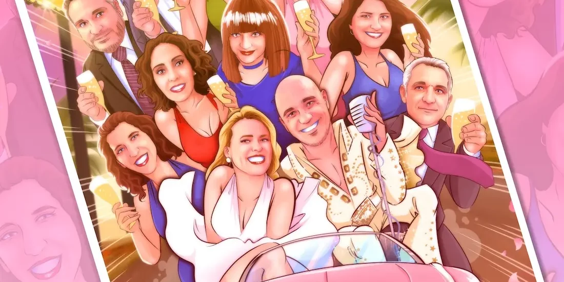 El perfecto regalo grupal para boda - Ilustración personalizada llena de emociones - Regalo de boda personalizado - Tu Vida en Cómic