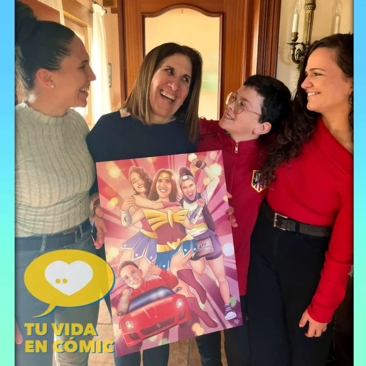 Una ilustración personalizada como ese perfecto regalo para mi madre - Regalo del día de la madre - Una Madre Super heroína - Caricaturista valencia - tu vida en cómic personalizado - Unboxing