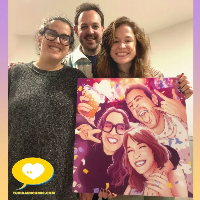 Ilustración personalizada de amigos en un festival, un regalo único y emotivo - regalo para mi mejor amiga - tu vida en cómic Clientes satisfechos
