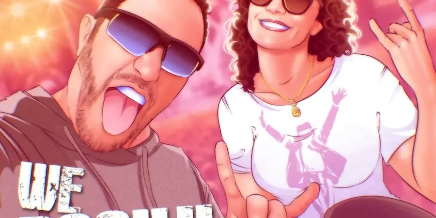 Ilustración personalizada como regalo para su pareja, hecha a mano por Tu Vida en Cómic, estilo moderno, divertida y emocional.