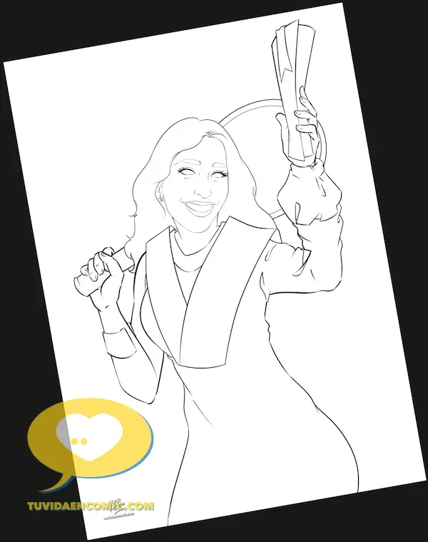 Proceso de dibujo: fase de entintado lineart