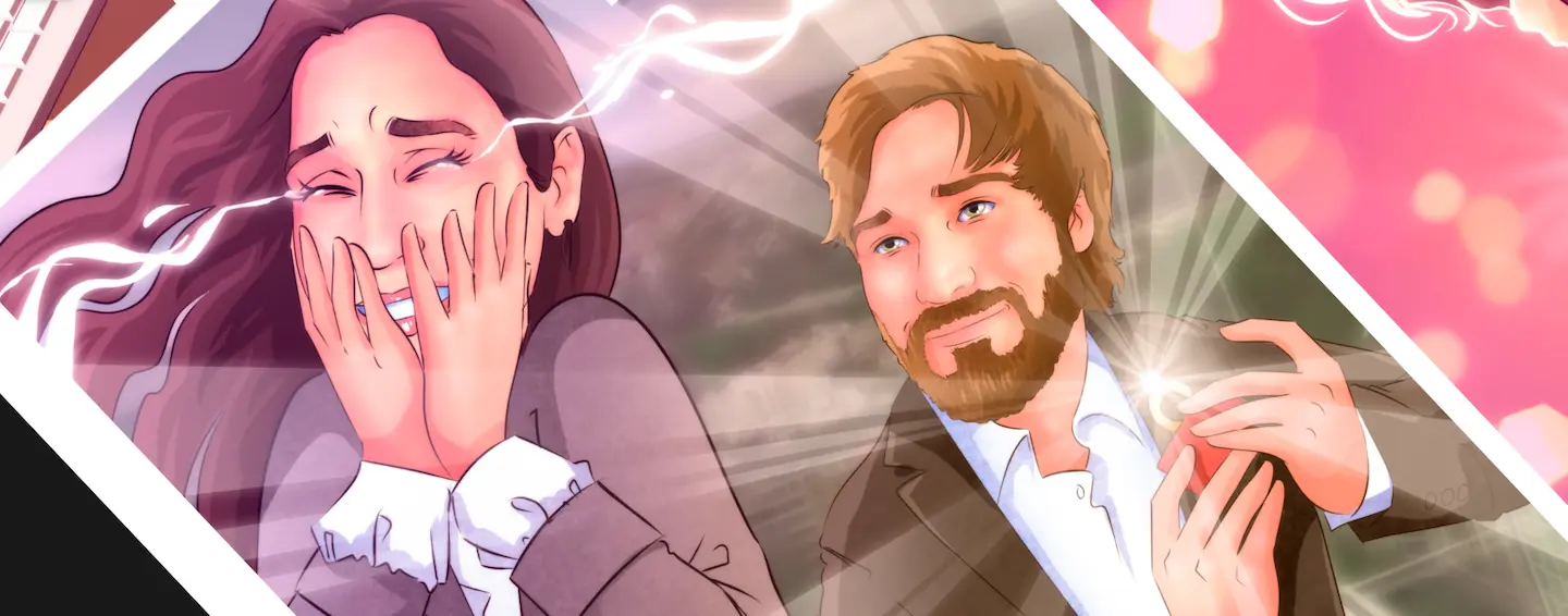 Detalle parcial regalo de aniversario para mi pareja en forma de cómic personalizado