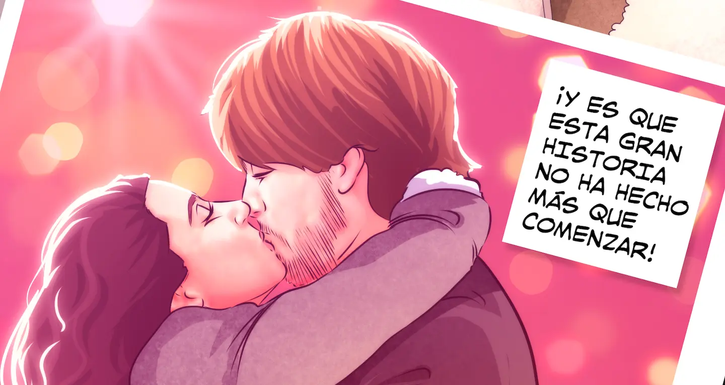Detalle parcial regalo de aniversario para mi pareja en forma de cómic personalizado