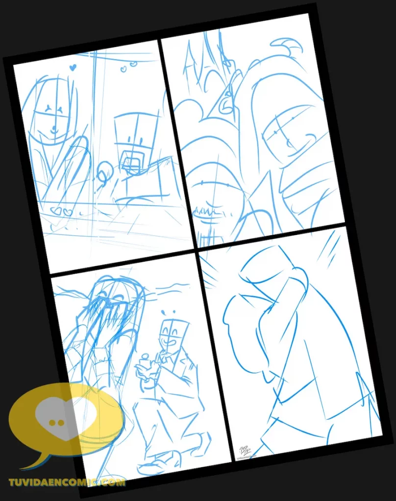 Fase de boceto a lápiz