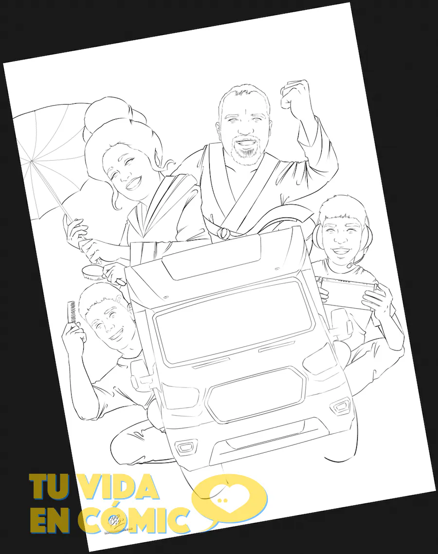 Proceso de dibujo. Fase de entintado lineart