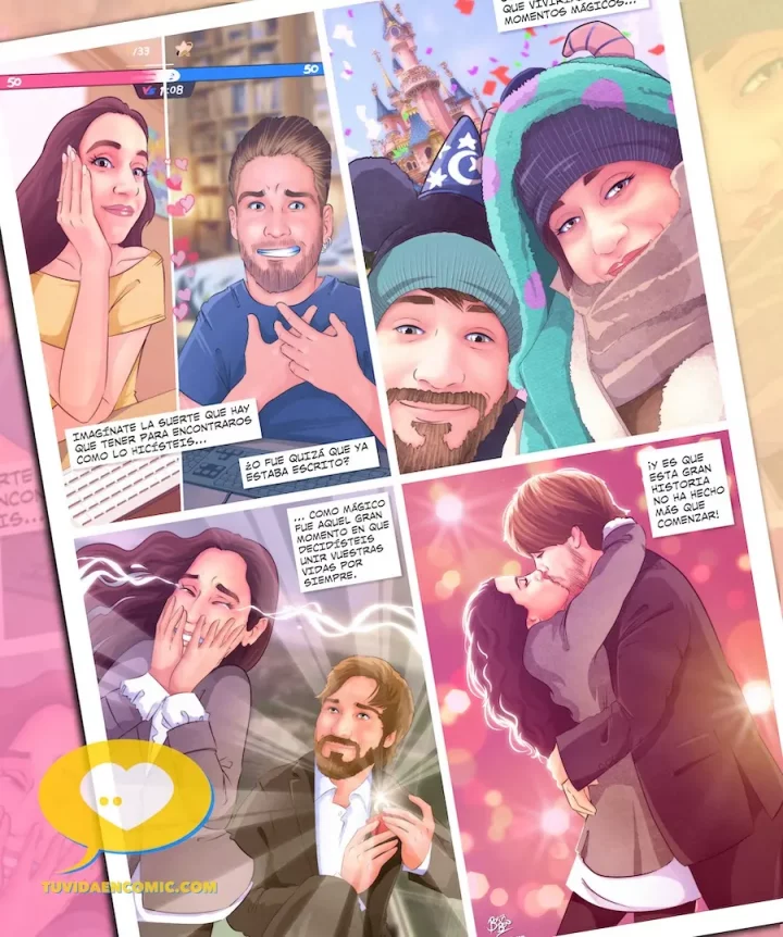 Regalo de aniversario para mi pareja en forma de cómic personalizado contando nuestra historia de amor - Tu Vida en Cómic