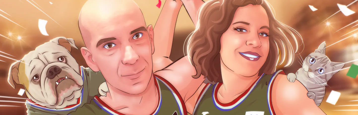 zoom detalle de la ilustración personalizada como regalo de pareja