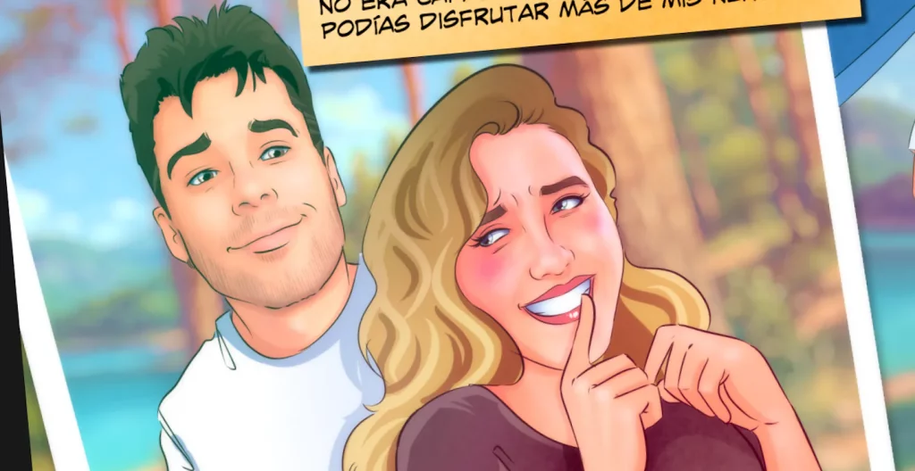 zoom detalle cómic personalizado regalo de aniversario