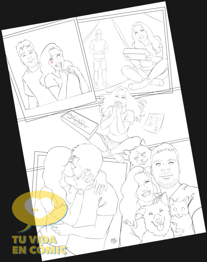 Proceso de dibujo: fase de entintado lineart