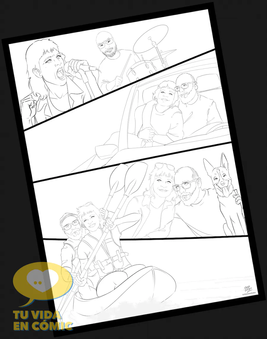 Proceso de dibujo. Fase de entintado lineart