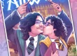 Ilustración personalizada de una pareja fan del mundo de Harry Potter besándose mientras alzan sus varitas, usada como ejemplo de regalo original y mágico para sorprender a tu pareja en Navidad.